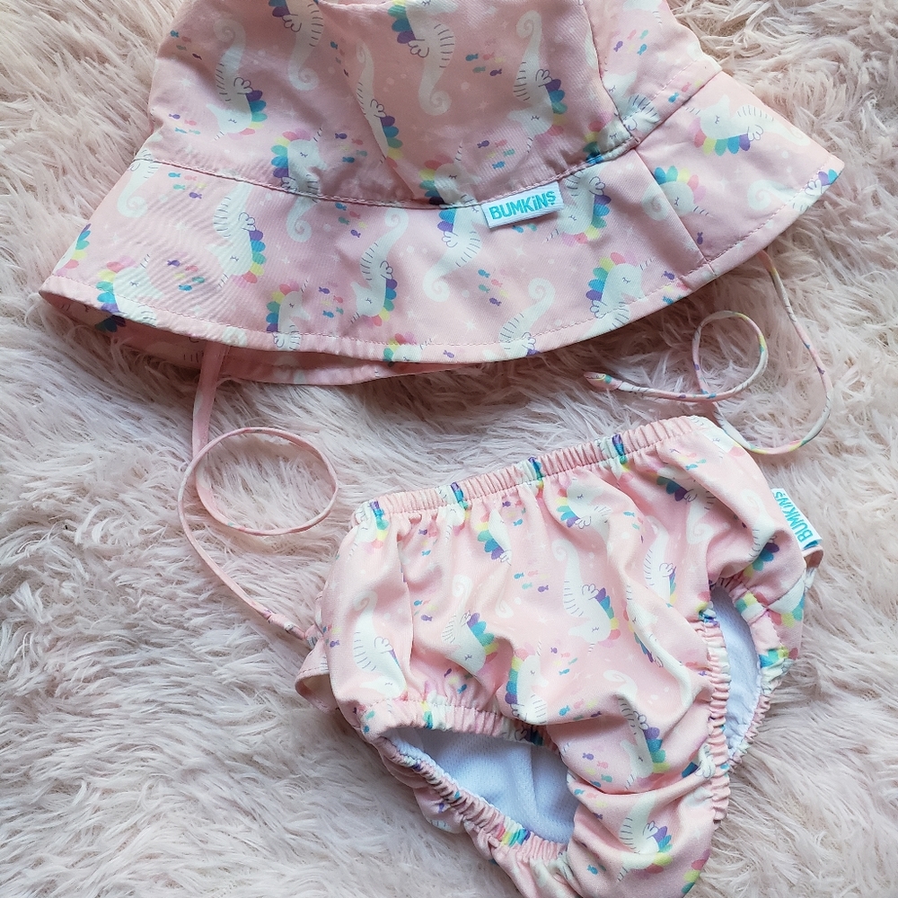 Swim Diaper Bottom and Hat 18 Months
